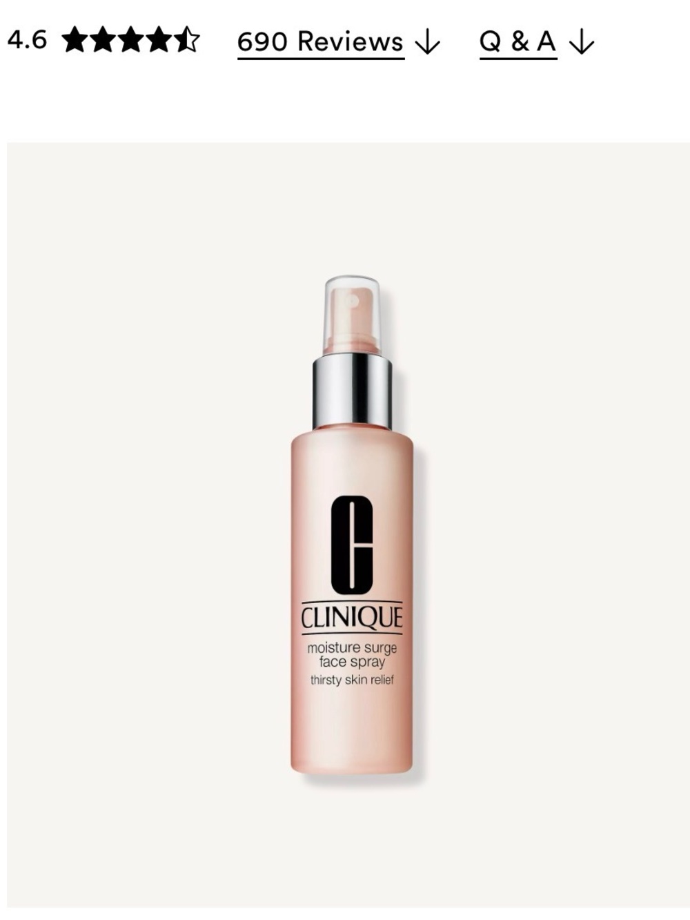 Clinique Moisture Surge Face Spray
Thirsty Skin Relief
